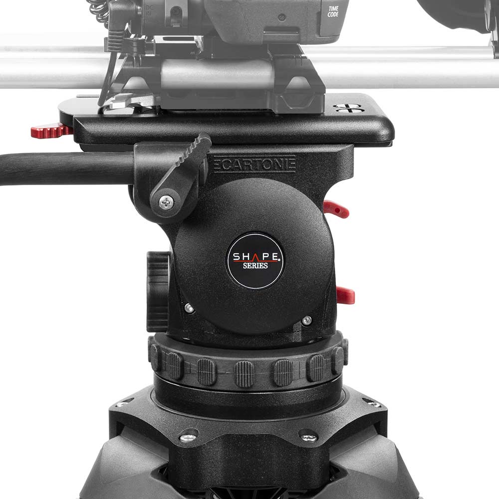 SHAPE FOCUS 12 Fluid Head with Red Lock Legs Mid-Level Spreader Tripod SHAPE wlb