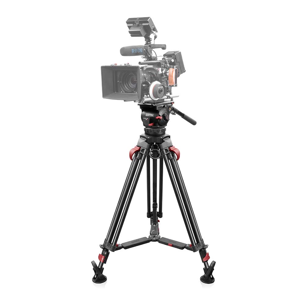 SHAPE FOCUS 12 Fluid Head with Red Lock Legs Mid-Level Spreader Tripod SHAPE wlb
