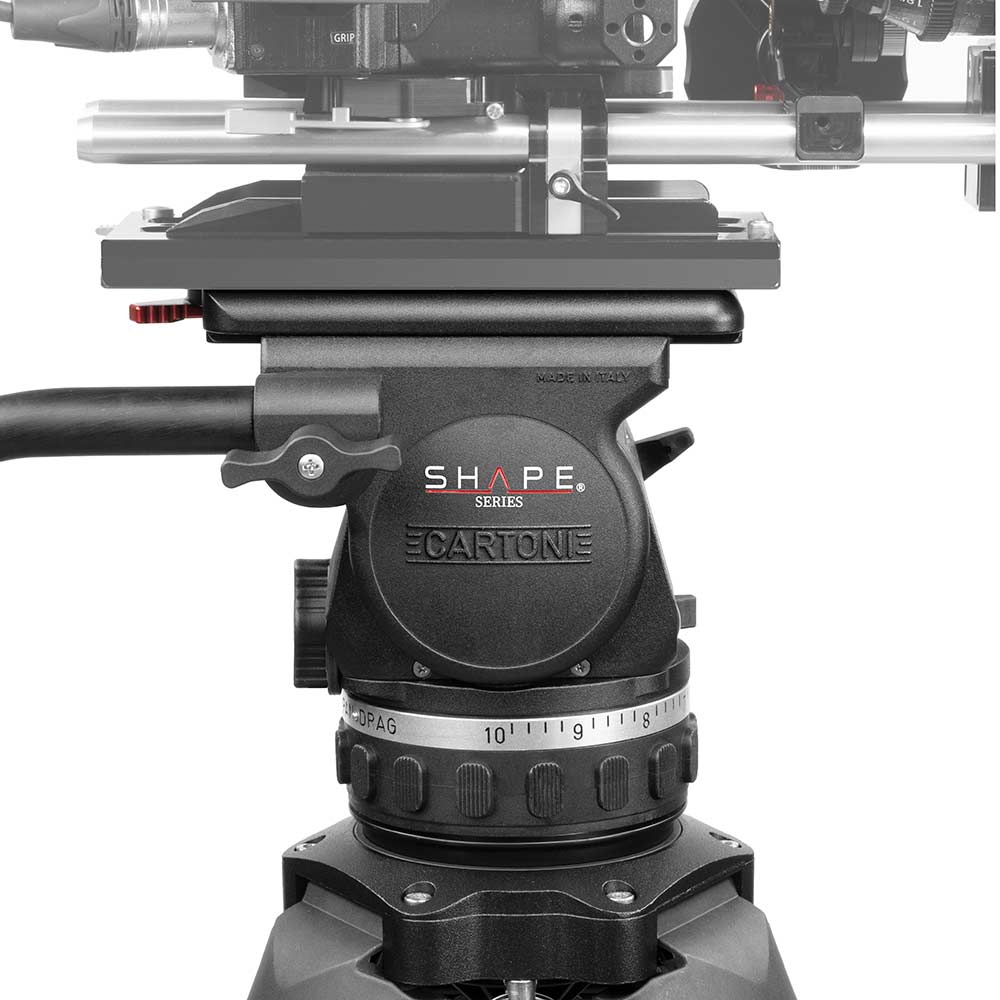 SHAPE FOCUS 18 Fluid Head with Red Lock Legs Mid-Level Spreader Tripod SHAPE wlb