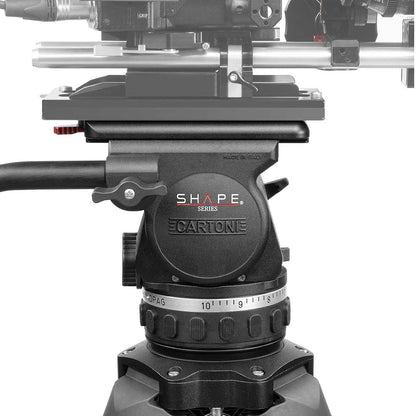 SHAPE FOCUS 18 Fluid Head with Red Lock Legs Mid-Level Spreader Tripod SHAPE wlb