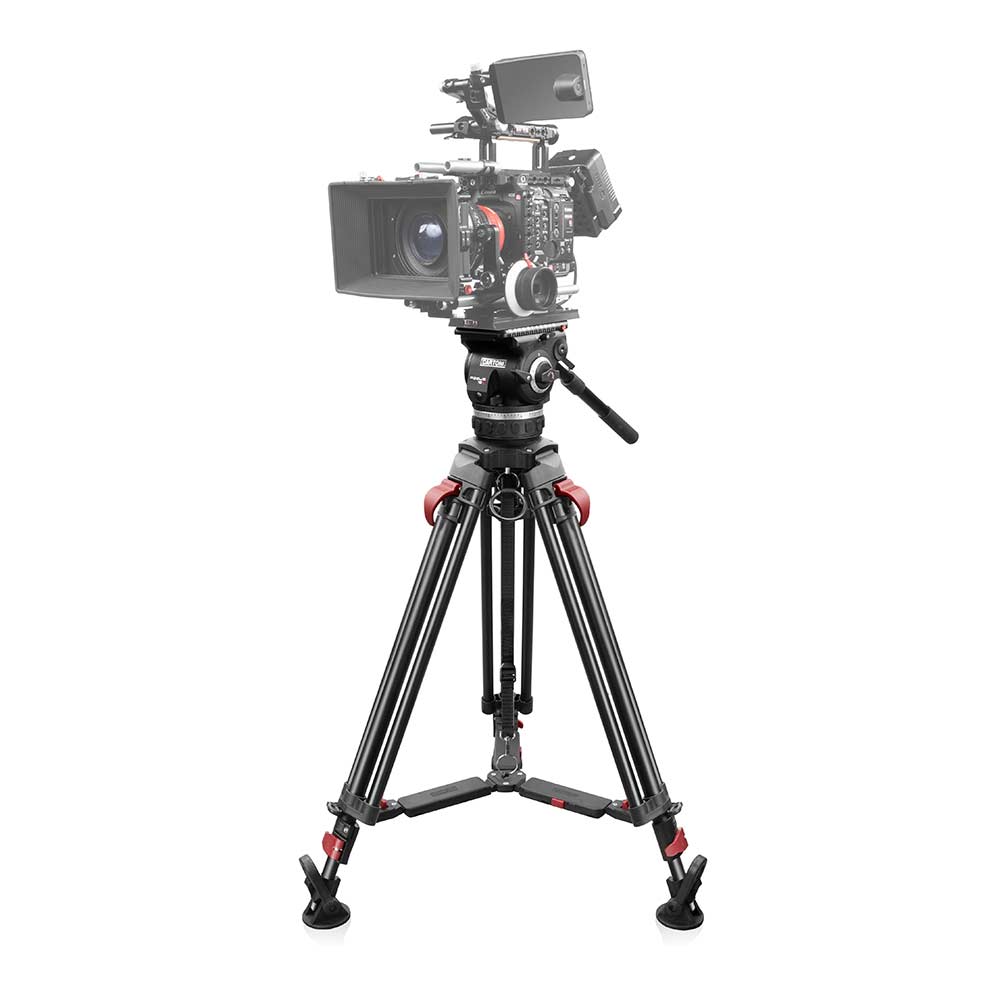 SHAPE FOCUS 18 Fluid Head with Red Lock Legs Mid-Level Spreader Tripod SHAPE wlb