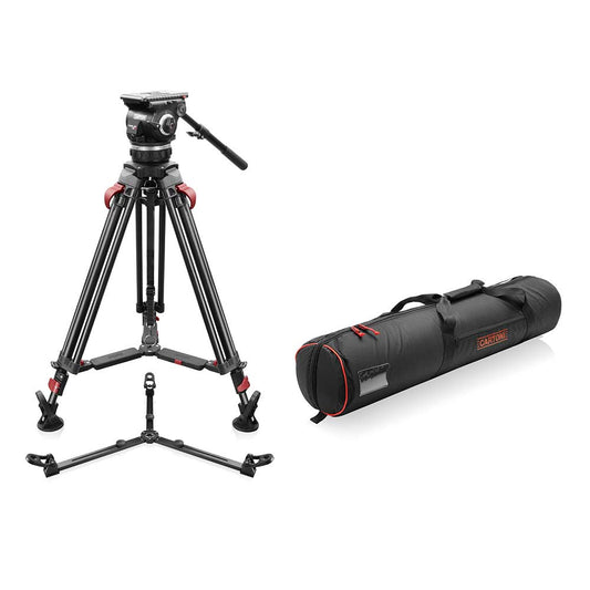SHAPE FOCUS 18 Fluid Head with Red Lock Legs Mid-Level Spreader Tripod SHAPE wlb