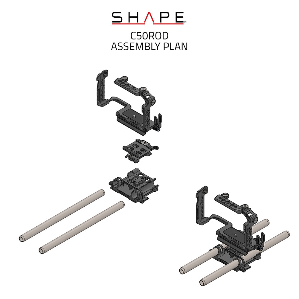 SHAPE Full Creator Kit 15mm LWS Base for Canon C50 Camera Rig SHAPE wlb
