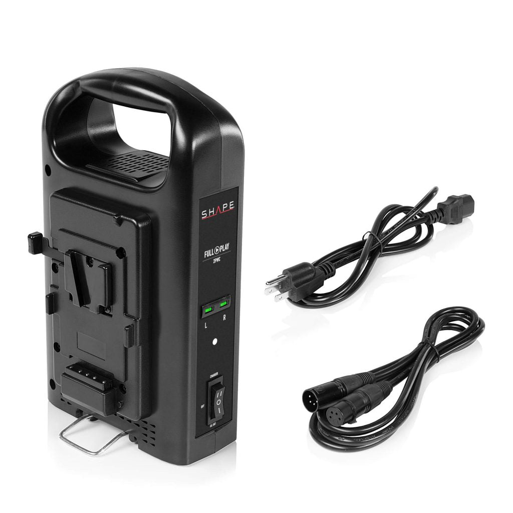SHAPE Full Play Rechargeable Batteries 98 Wh V-Mount (2) with SHAPE Full Play Intelligent Dual Battery Charger Battery & Charger SHAPE wlb