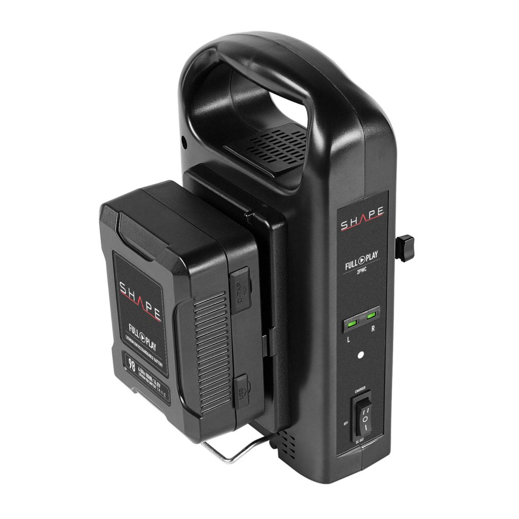 SHAPE Full Play Rechargeable Batteries 98 Wh V-Mount (2) with SHAPE Full Play Intelligent Dual Battery Charger Battery & Charger SHAPE wlb
