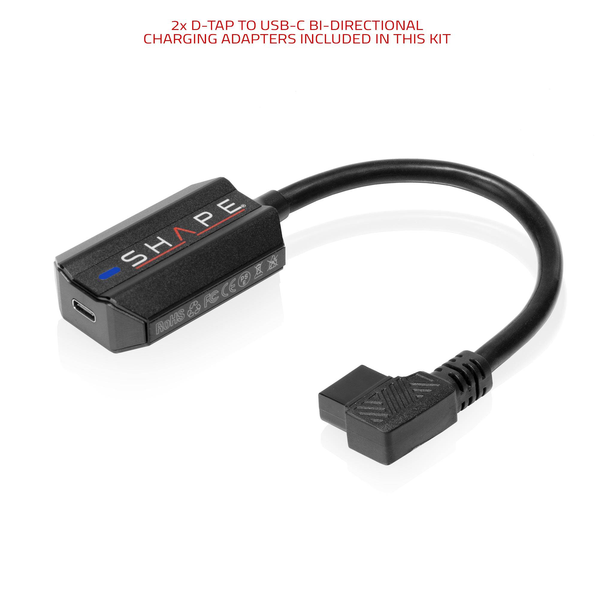 SHAPE Fast Charger Kit USB-C with 2x 50Wh Mini V-Mount Batteries Battery Charger SHAPE wlb