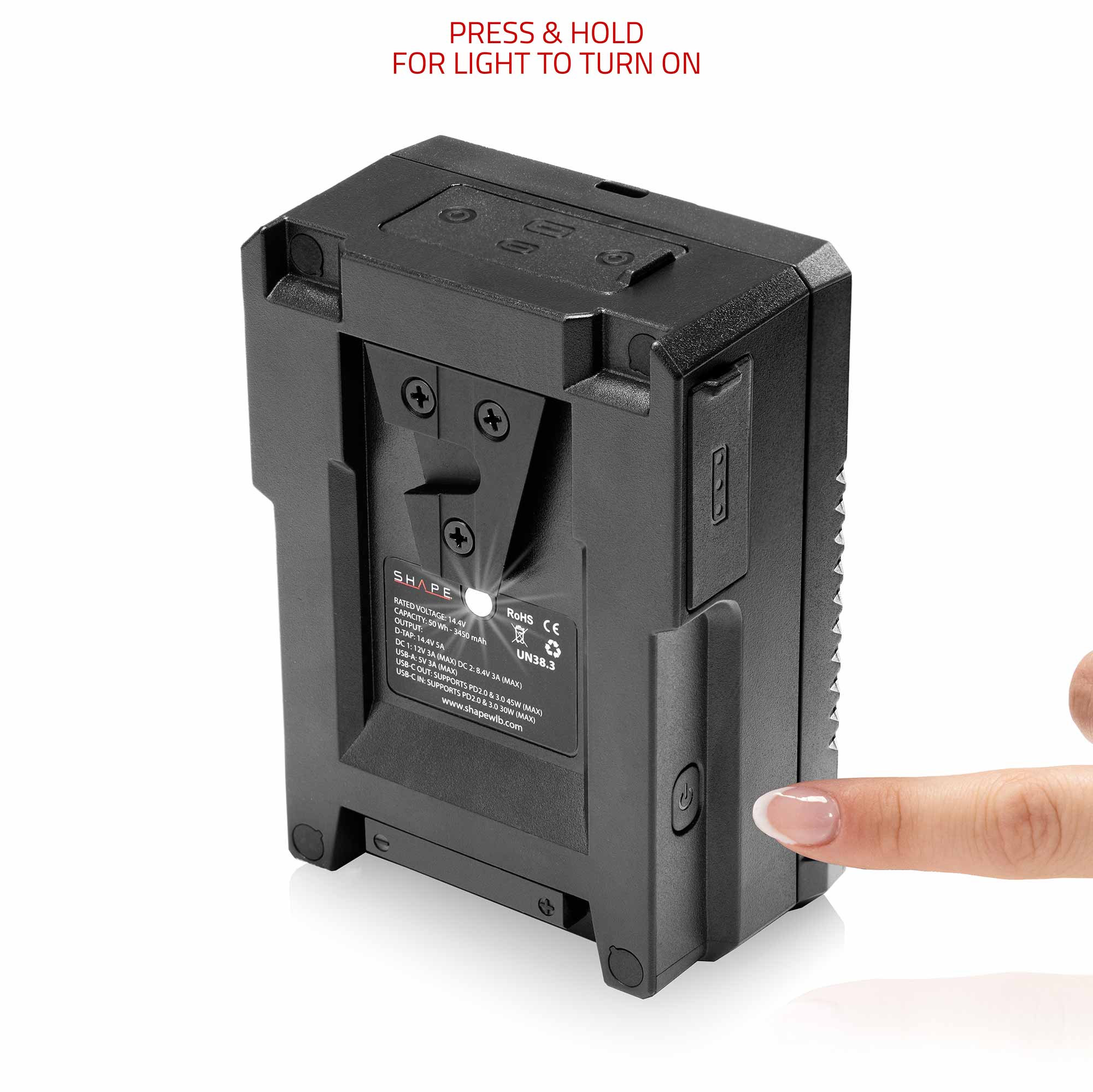 SHAPE Fast Charger Kit USB-C with 2x 50Wh Mini V-Mount Batteries Battery Charger SHAPE wlb