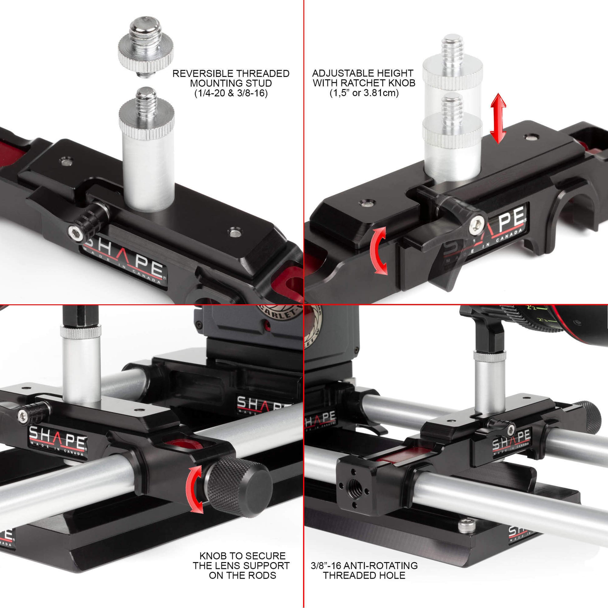 SHAPE Lens Support for 15 mm Studio Bridge Plate Lens Support SHAPE wlb   