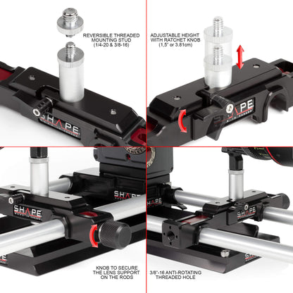 SHAPE Lens Support for 15 mm Studio Bridge Plate Lens Support SHAPE wlb   