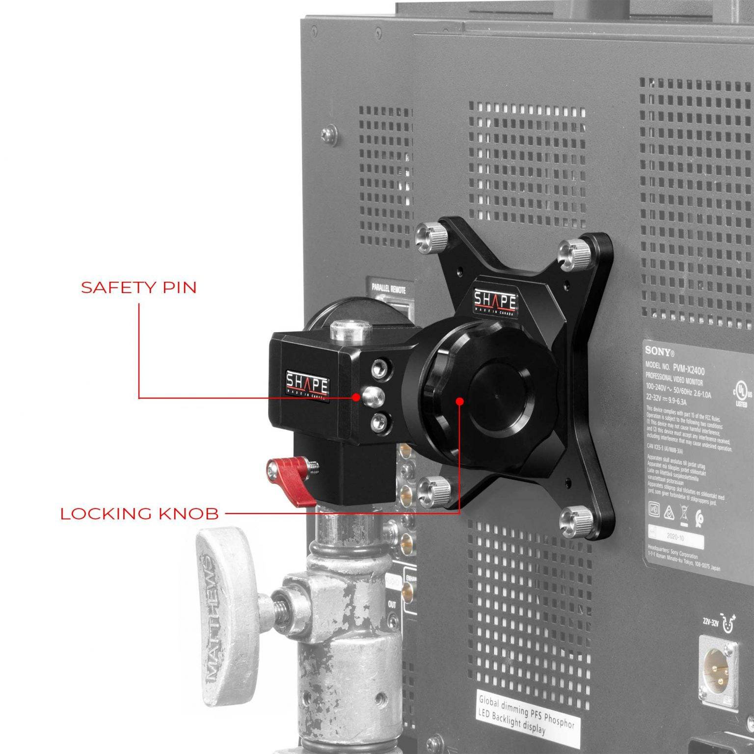 SHAPE Monitor Support Mount Vesa with Push Button Monitor Accessory SHAPE wlb   