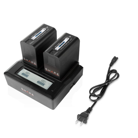 SHAPE NP-F980 Batteries with Dual LCD Charger for Sony Battery SHAPE wlb