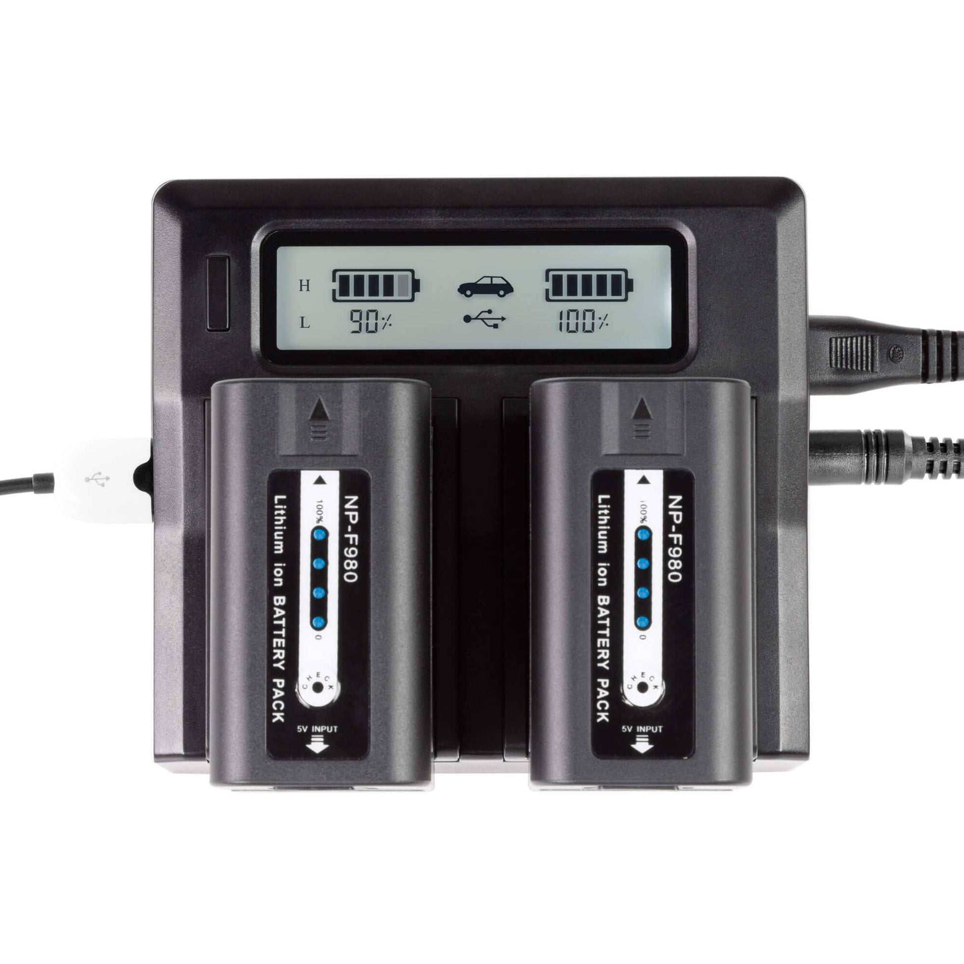SHAPE NP-F980 Batteries with Dual LCD Charger for Sony Battery SHAPE wlb