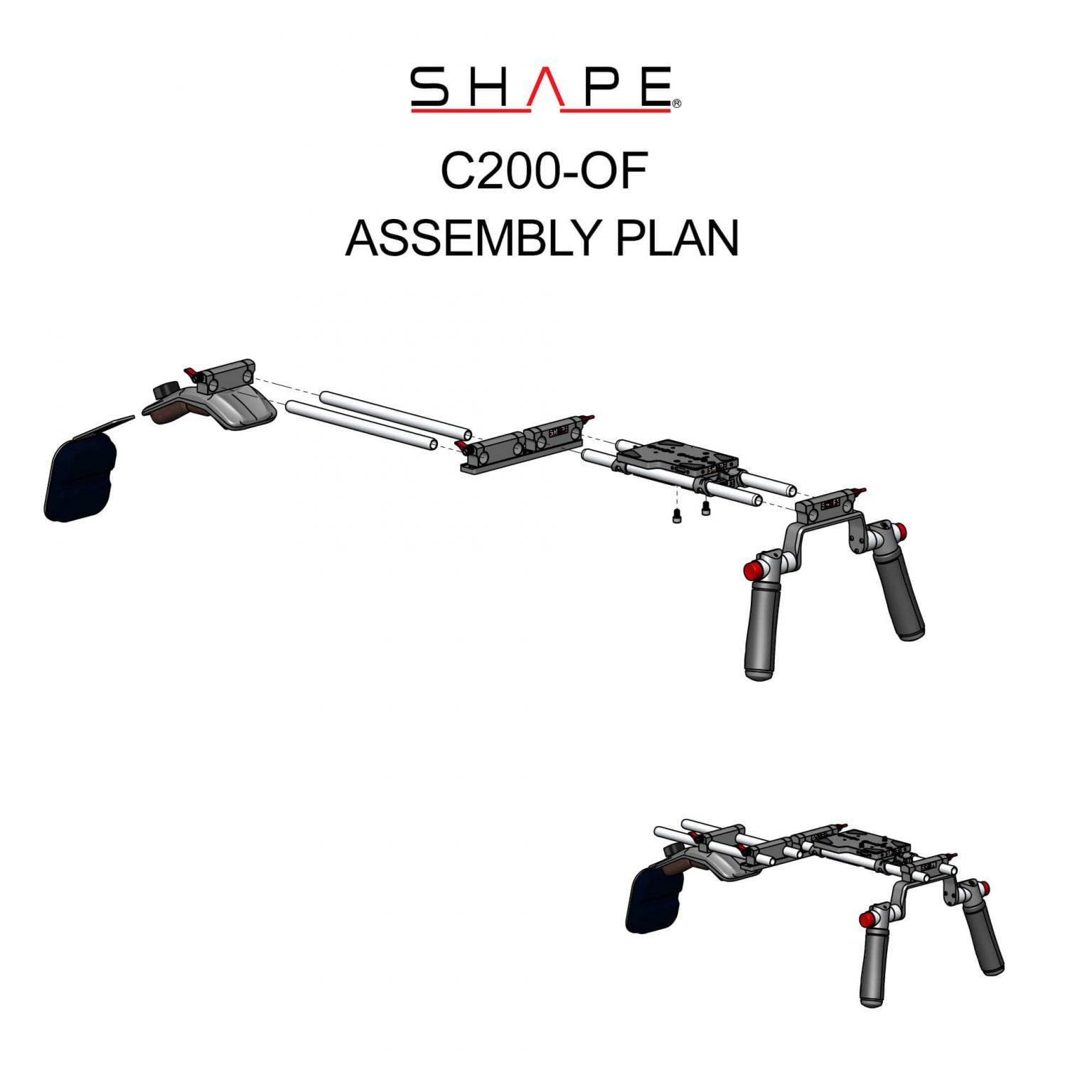 SHAPE Offset Shoulder Mount Rig for Canon C200/C200B Shoulder Mount Rig SHAPE wlb   