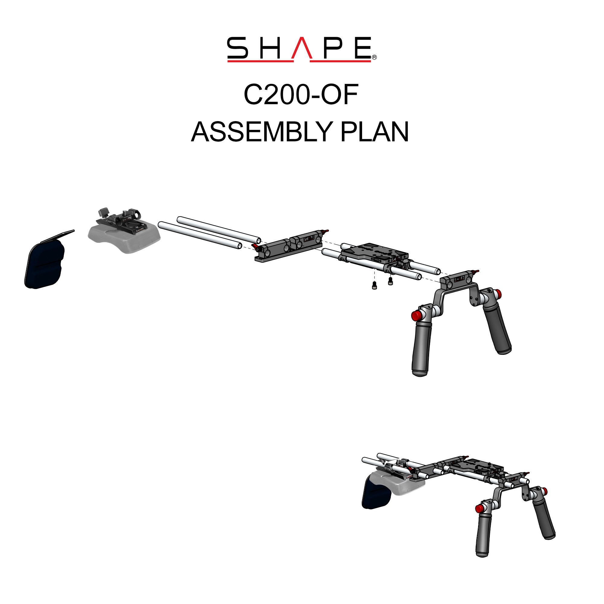SHAPE Offset Shoulder Mount Rig for Canon C200/C200B Shoulder Mount Rig SHAPE wlb