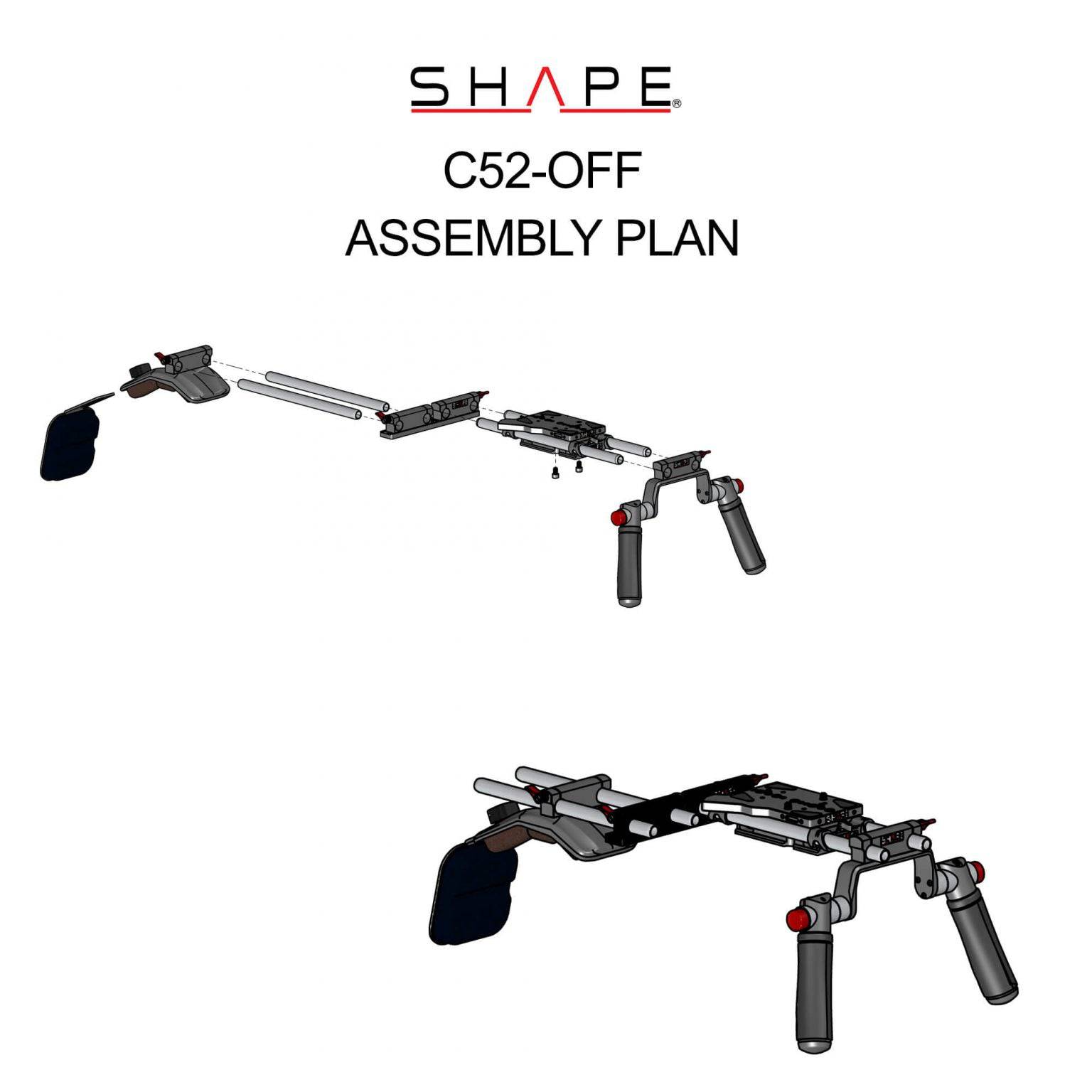 SHAPE Offset Shoulder Mount Rig for Canon C500 MKII/C300 MKIII Shoulder Mount Rig SHAPE wlb   