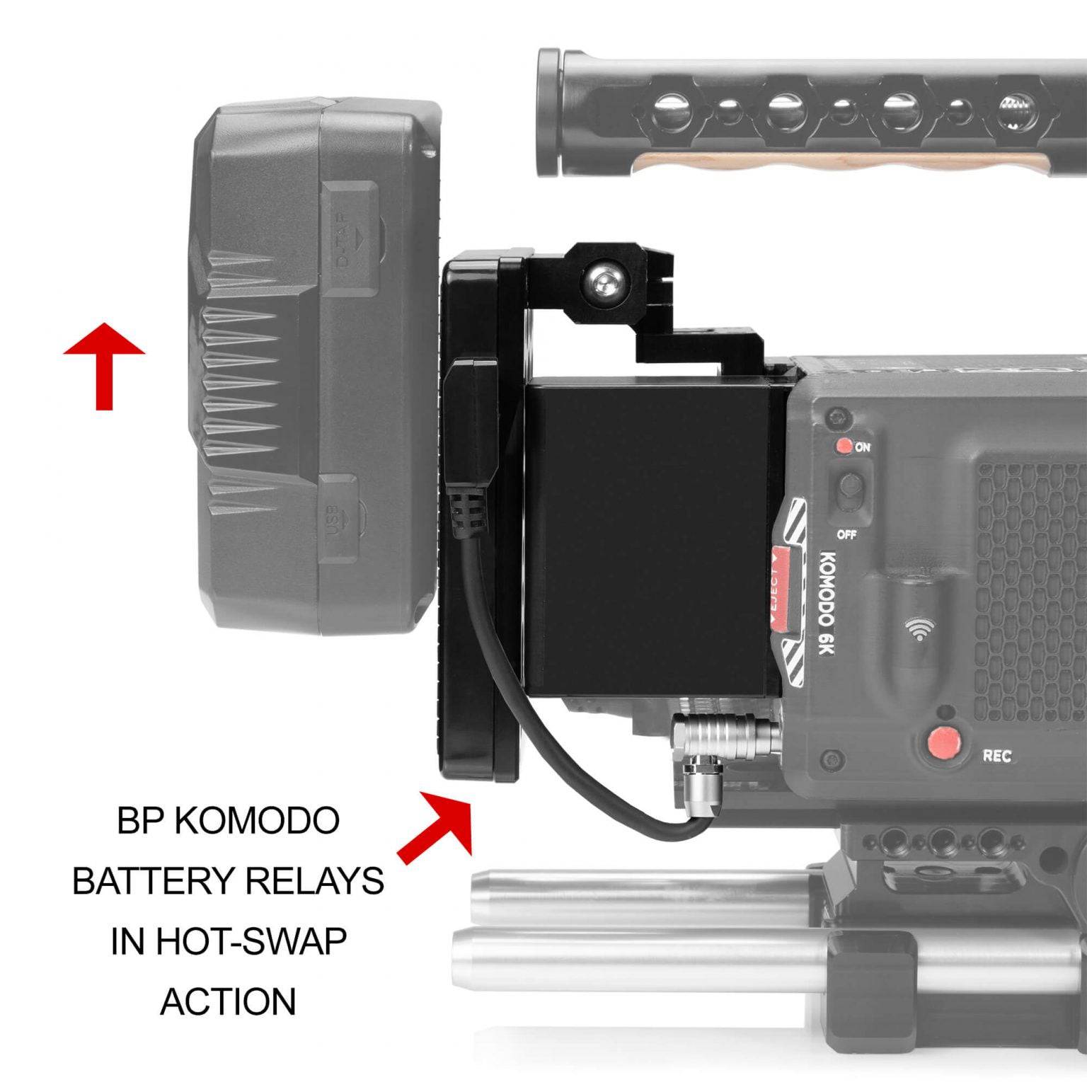 SHAPE RED® KOMODO™ & KOMODO™ 6K Production Pack Pivoting Gold Mount Battery Plate Battery Plate SHAPE wlb