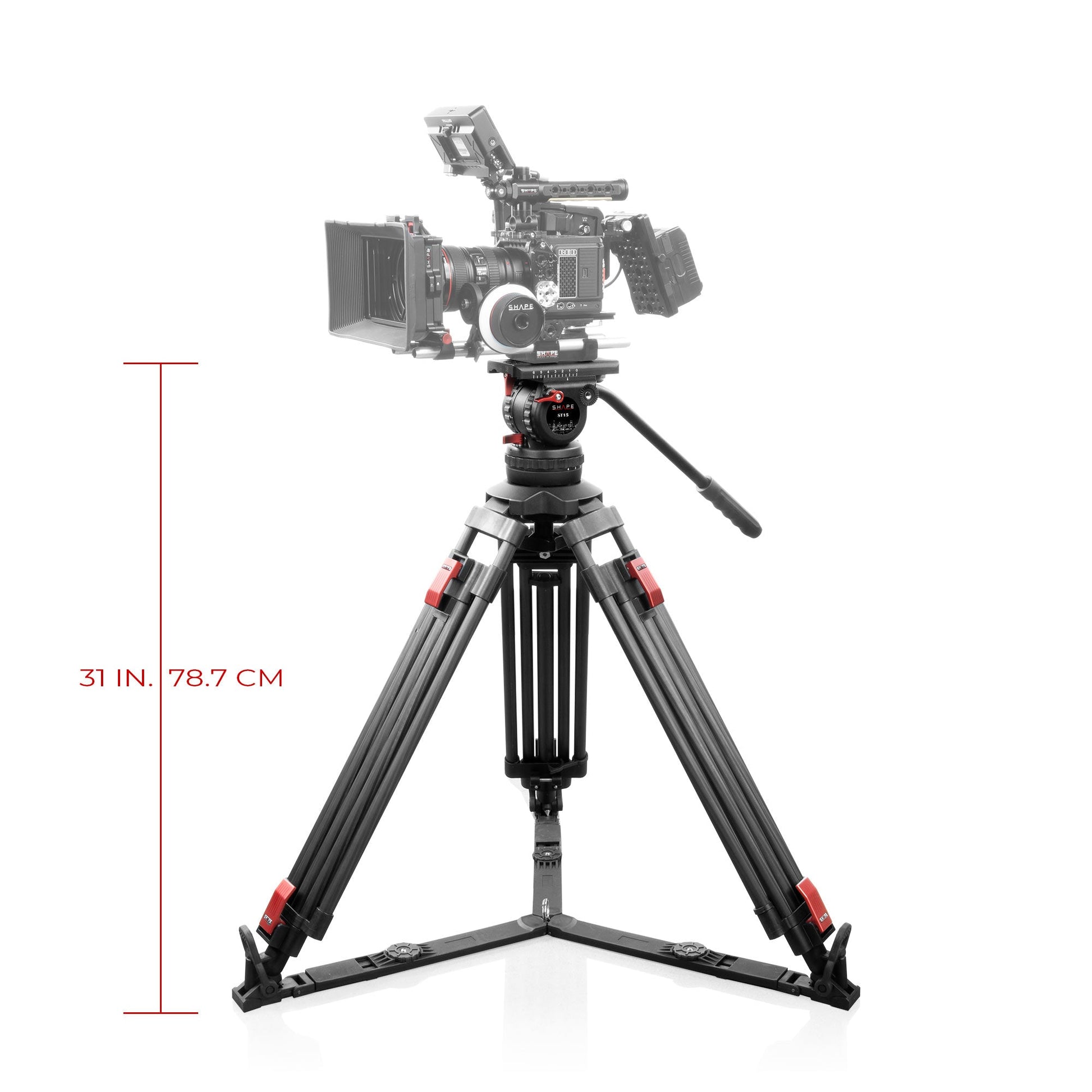 SHAPE Pro Video Tripod 15KG Fluid Head 100mm Bowl Carbon Fiber Legs Tripod SHAPE wlb