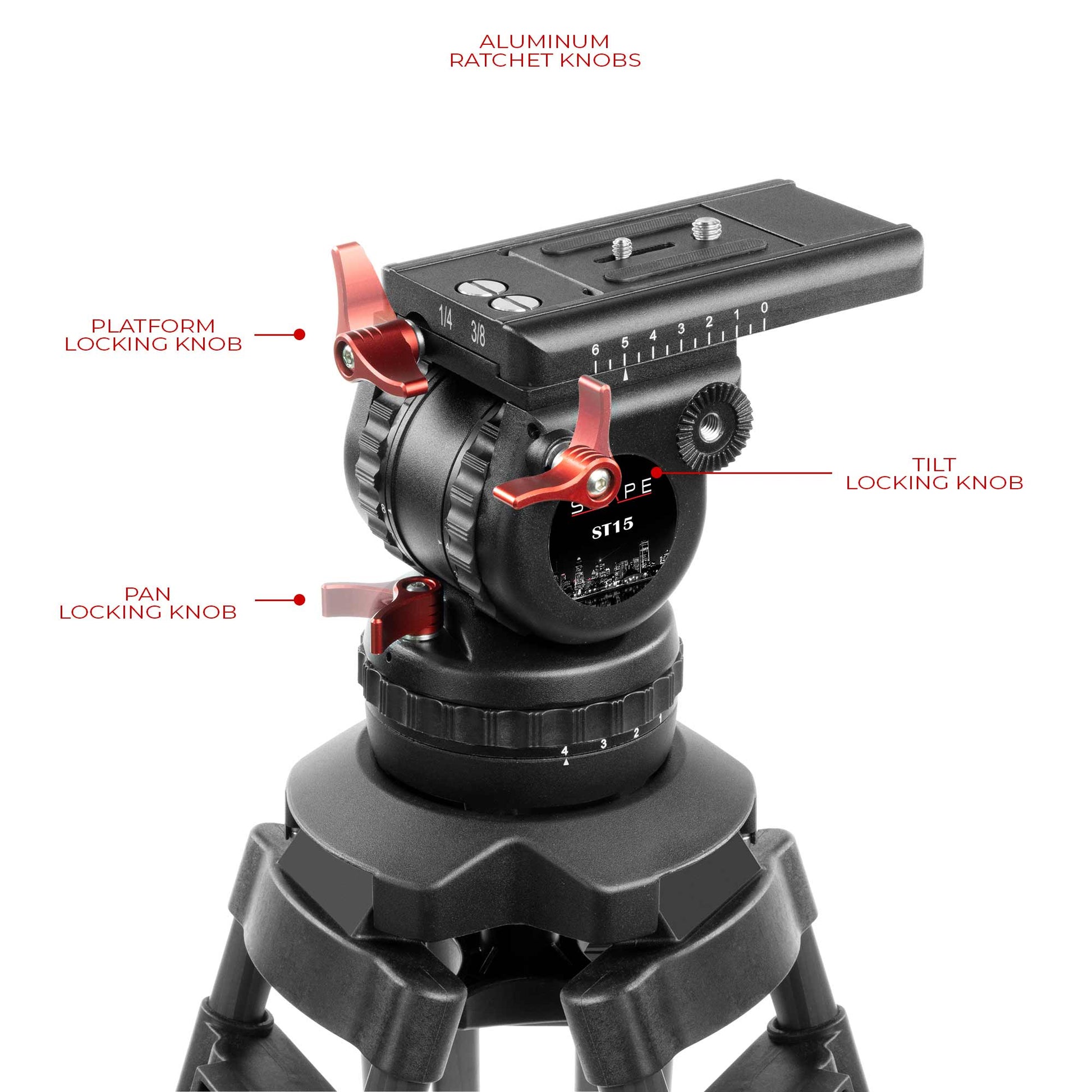 SHAPE Pro Video Tripod 15KG Fluid Head 100mm Bowl Carbon Fiber Legs Tripod SHAPE wlb