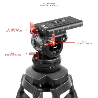 SHAPE Pro Video Tripod 15KG Fluid Head 100mm Bowl Carbon Fiber Legs Tripod SHAPE wlb