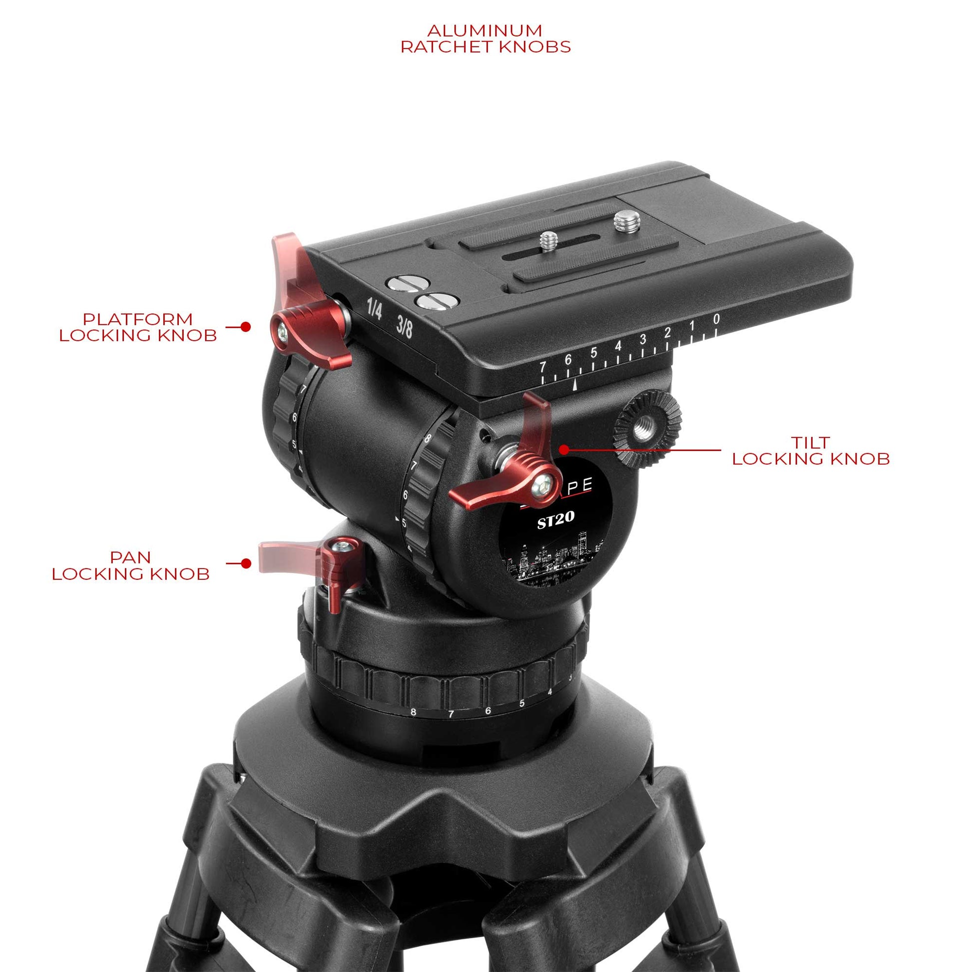 SHAPE Pro Video Tripod 20kg Carbon Fiber Legs & Mid-Level Spreader 100mm Bowl Tripod SHAPE wlb