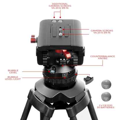 SHAPE Pro Video Tripod 20KG Fluid Head 100mm Bowl Carbon Fiber Legs Tripod SHAPE wlb