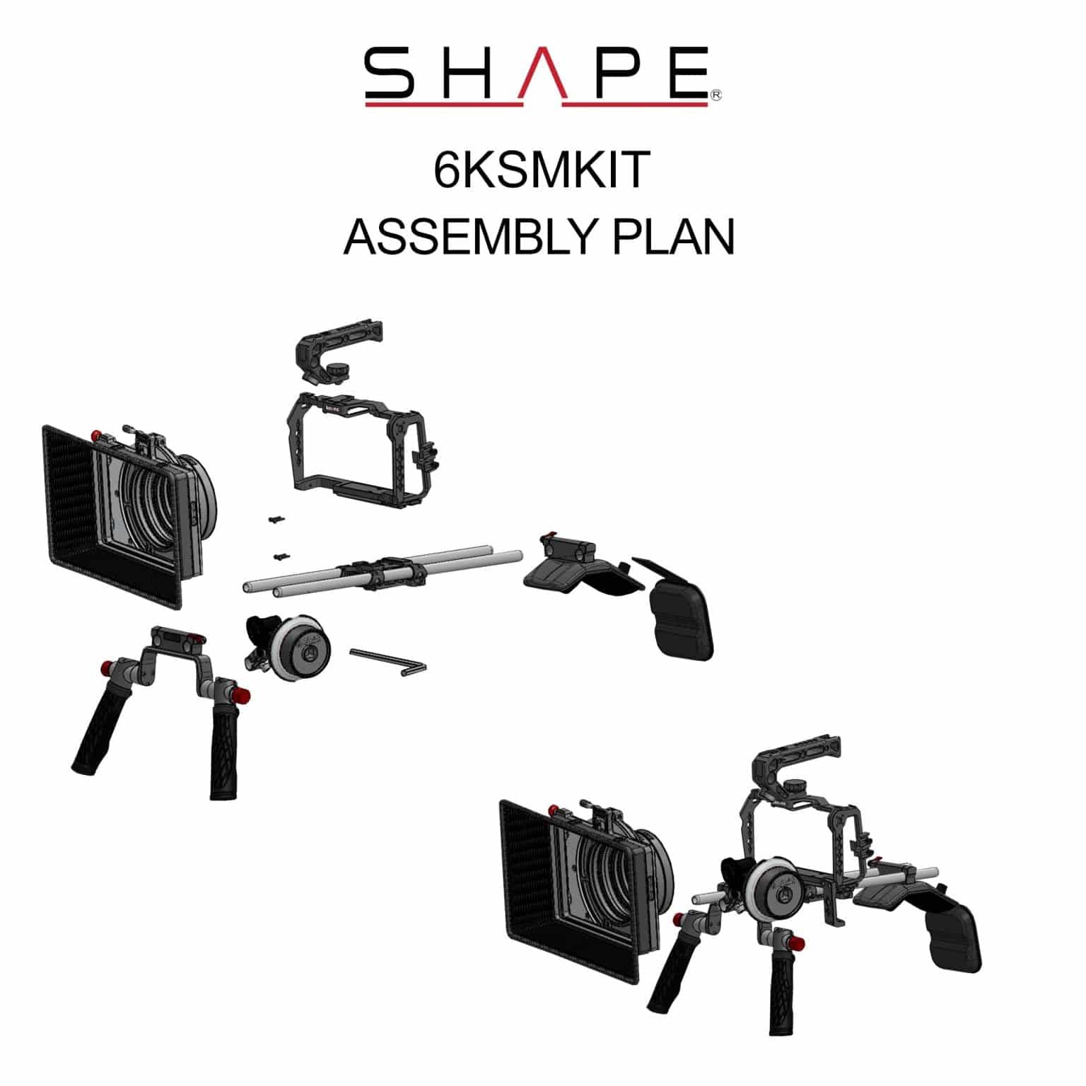 SHAPE Blackmagic Cinema Camera 6K/6K PRO/6K G2 Shoulder Mount Kit Shoulder Mount SHAPE wlb