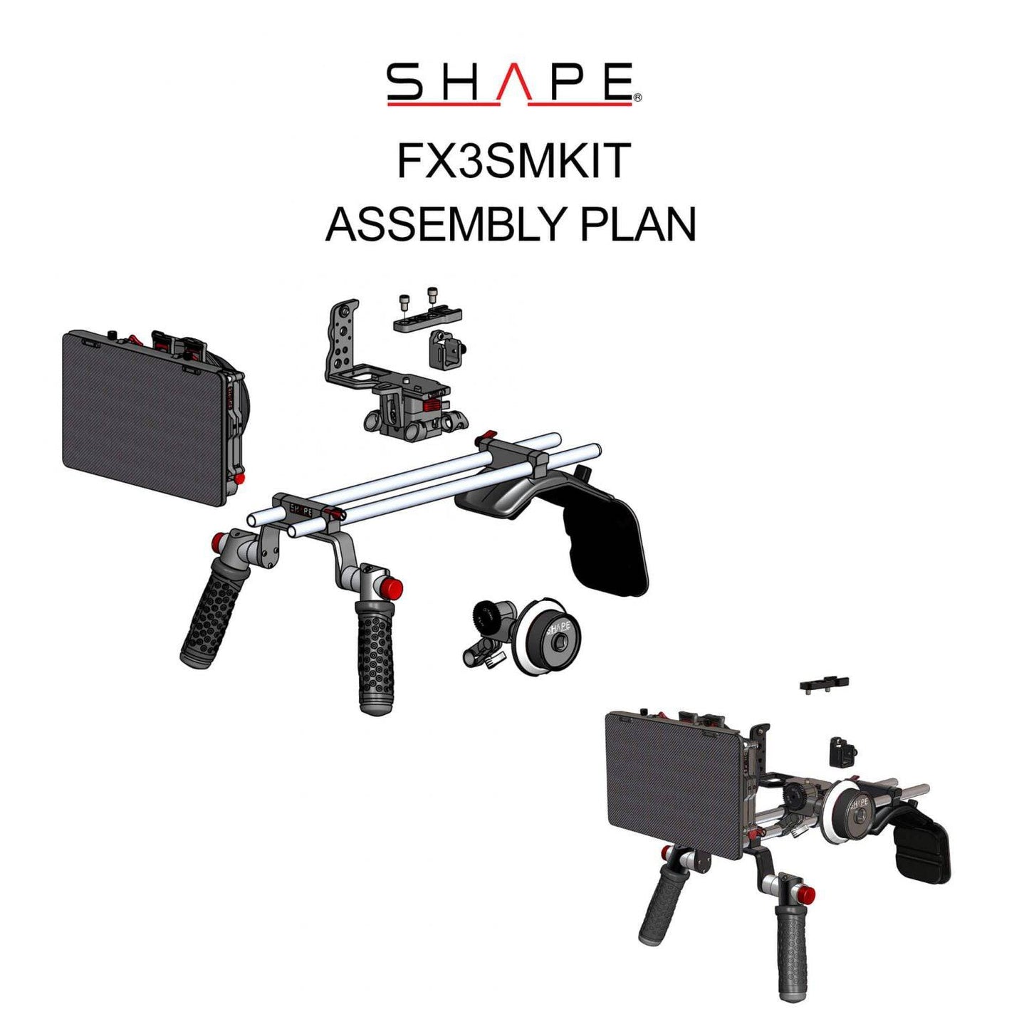SHAPE Sony FX3/FX30Shoulder Mount Kit Shoulder Mount SHAPE wlb