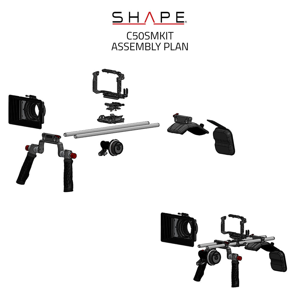 SHAPE Shoulder Mount Matte Box Follow Focus for Canon C50 Shoulder Mount Rig SHAPE wlb