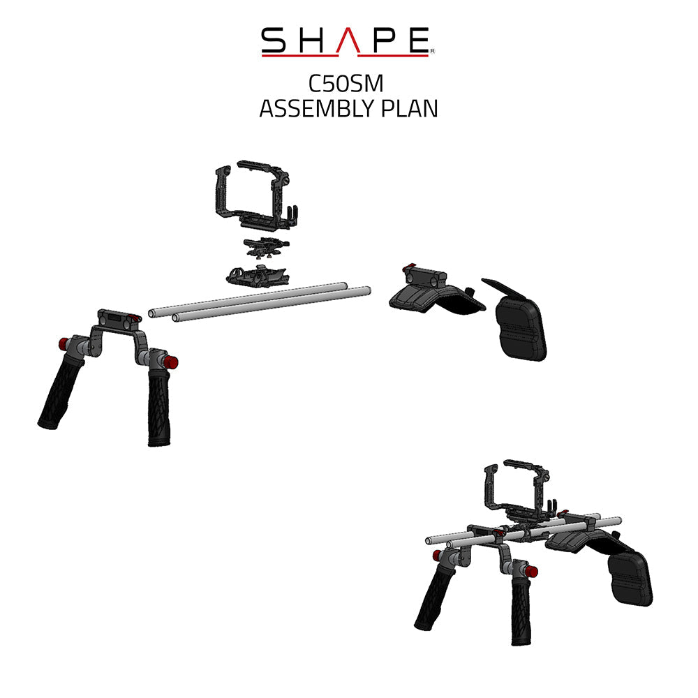 SHAPE Shoulder Mount System for Canon C50 Shoulder Mount Rig SHAPE wlb