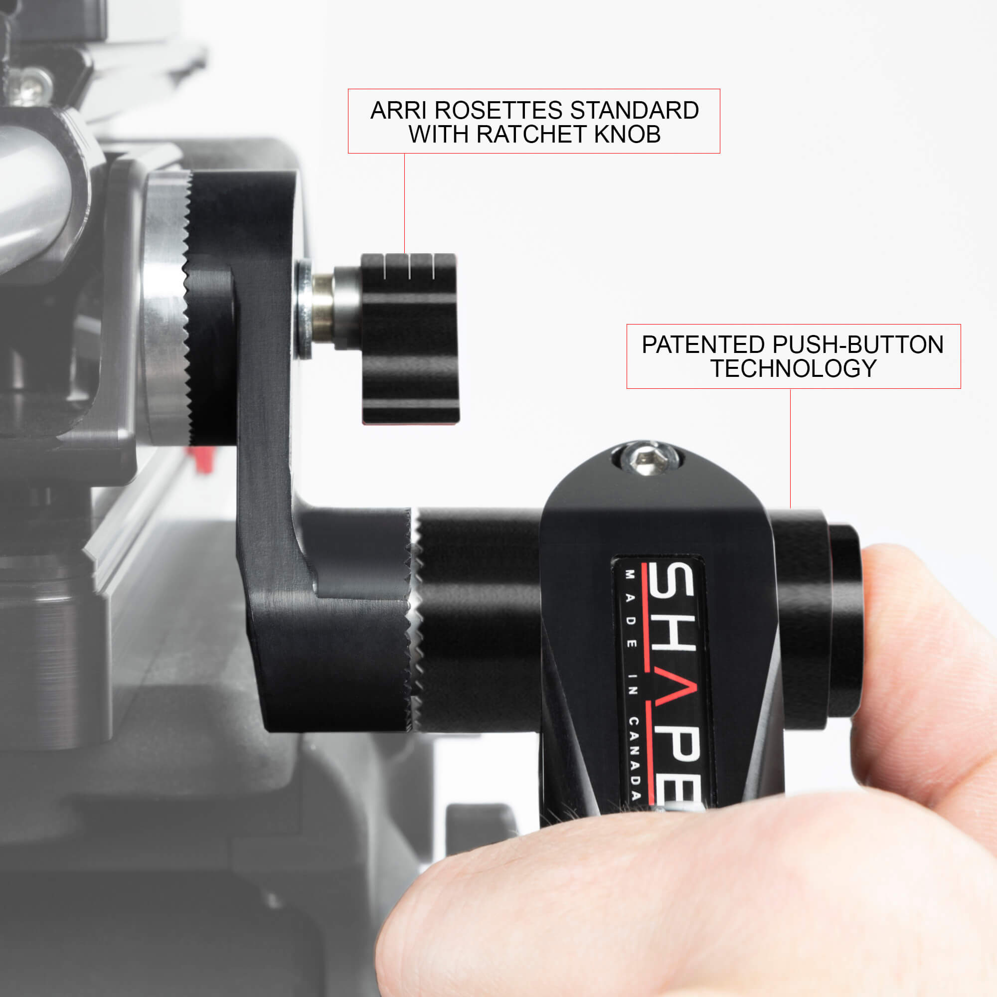 SHAPE Telescopic Black Handles ARRI Rosette Handle SHAPE wlb