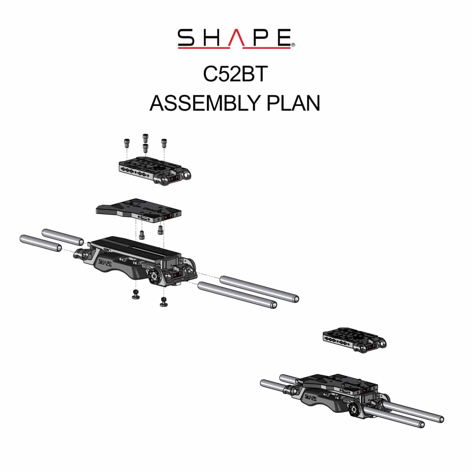 SHAPE Canon C500 MKII/C300 MKIII Top Plate, Baseplate and Handle SHAPE wlb