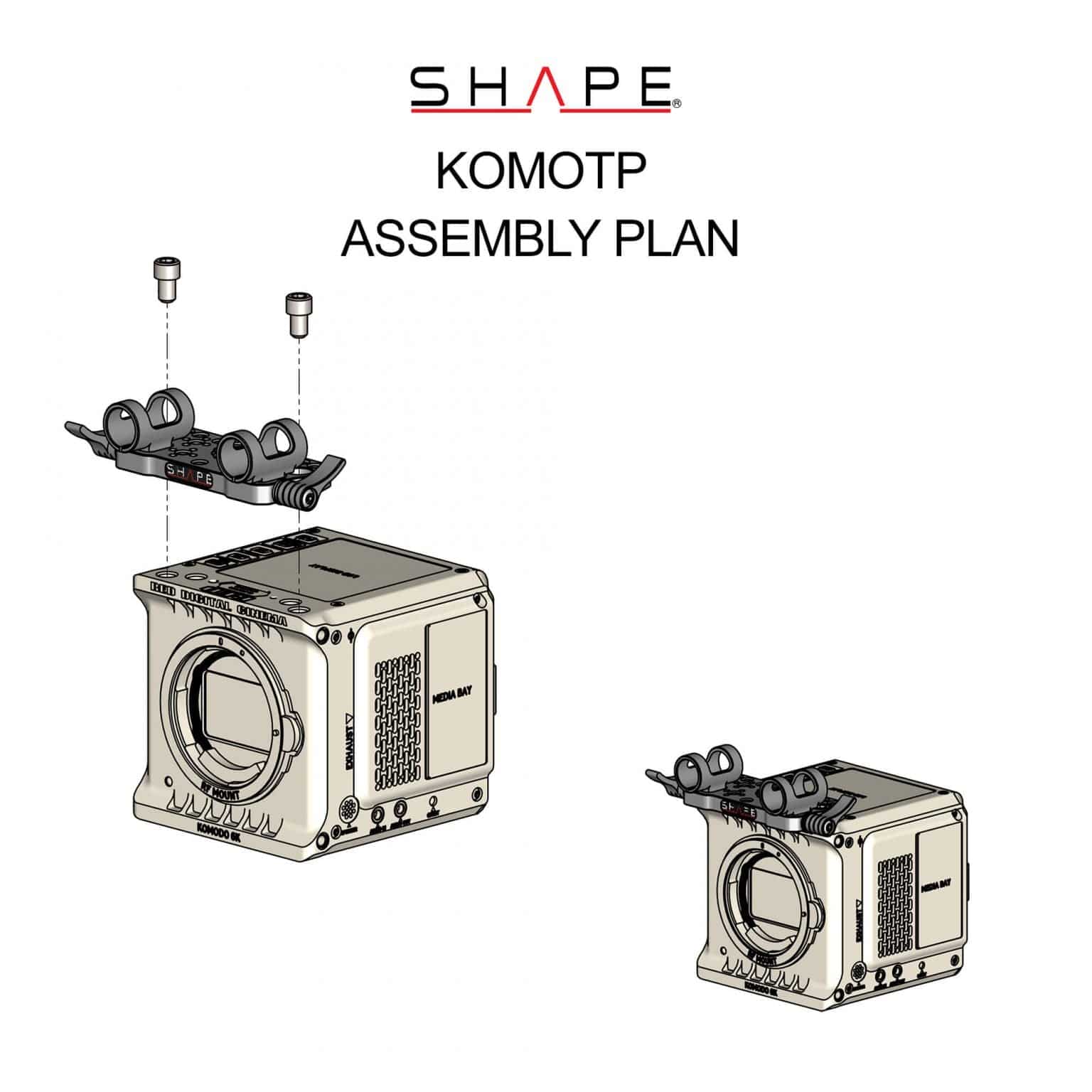 SHAPE RED® KOMODO™ & KOMODO™ 6K Production Pack Top Plate Top Plate SHAPE wlb