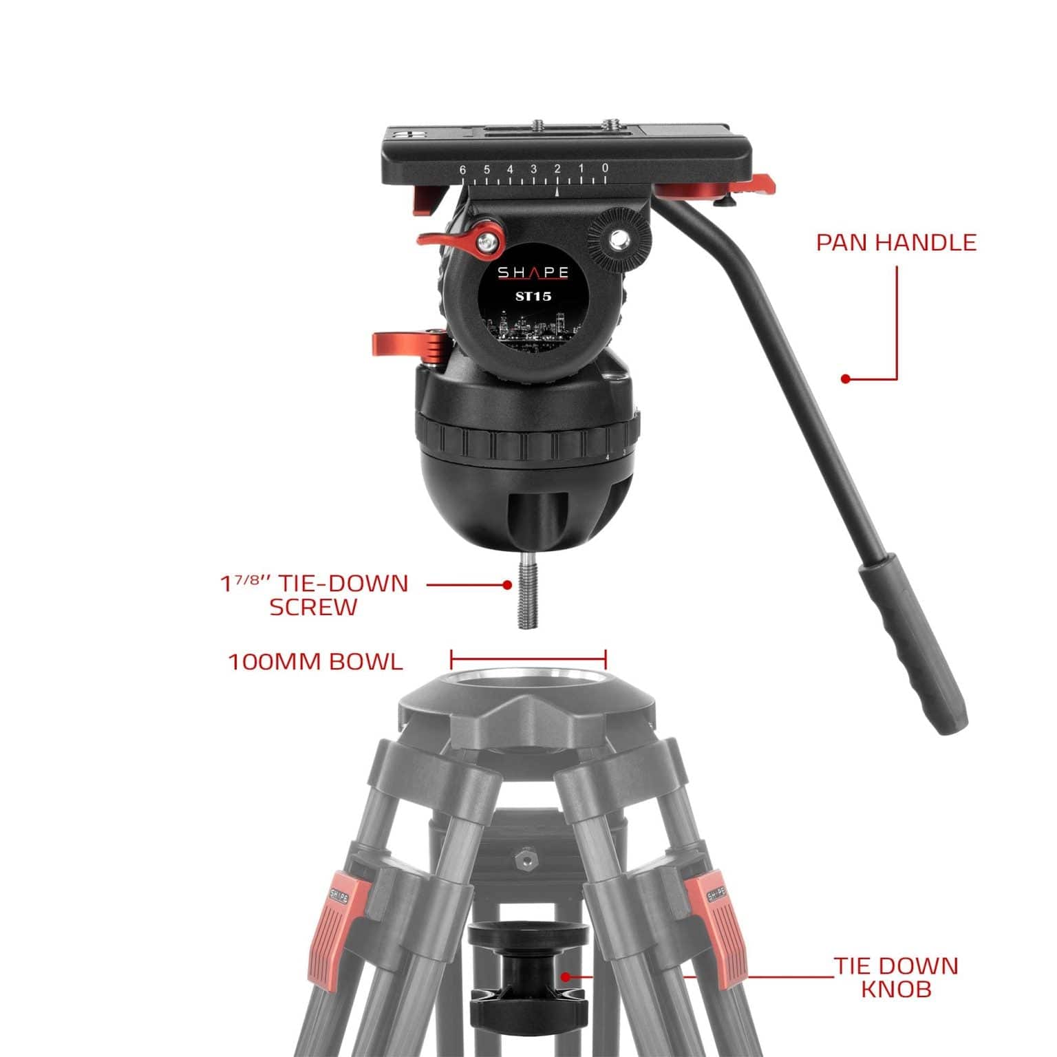SHAPE Tripod Fluid Head 15 kg Tripod Head SHAPE wlb   