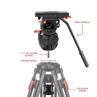SHAPE Tripod Fluid Head 20 kg Tripod Head SHAPE wlb   