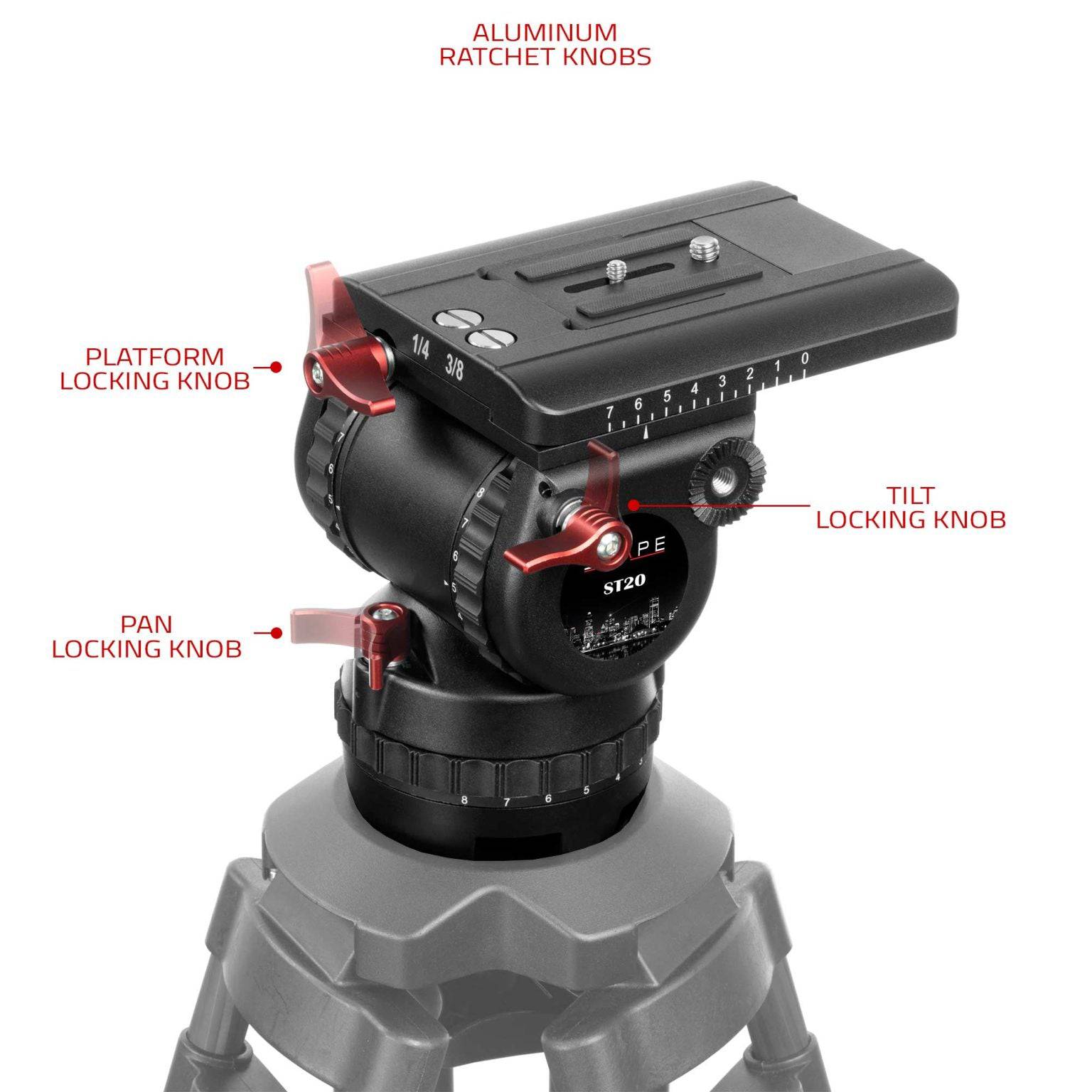 SHAPE Tripod Fluid Head 20 kg Tripod Head SHAPE wlb   