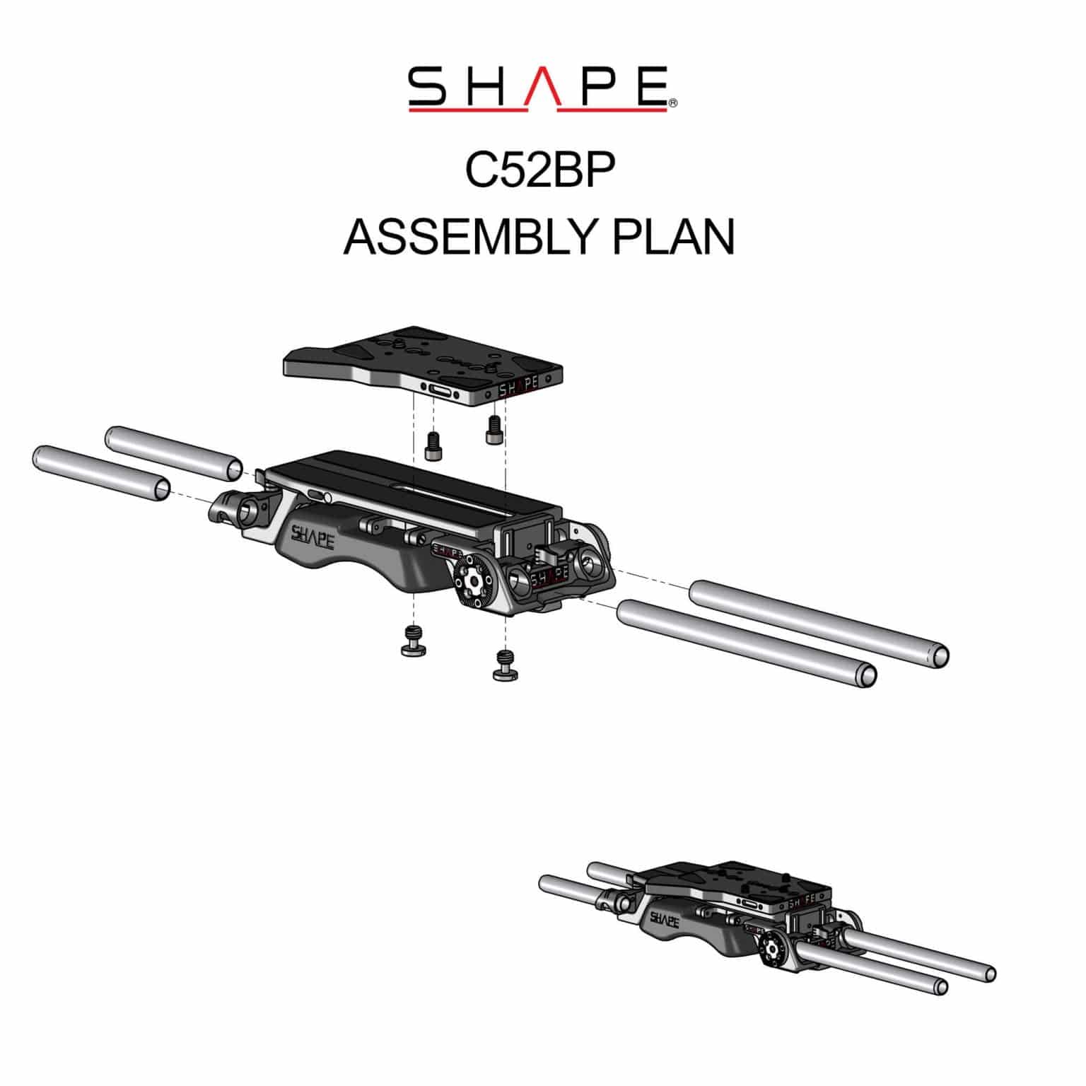 SHAPE Canon C500 MKII/C300 MKIII V-Lock Quick Release Baseplate Baseplate SHAPE wlb