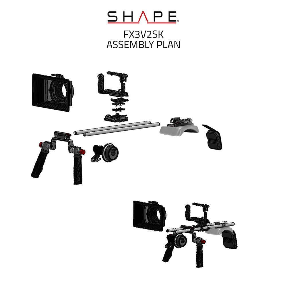 SHAPE V2 Shoulder Mount Mattebox Follow Focus For Sony FX3 & FX30 Shoulder Mount Rig SHAPE wlb