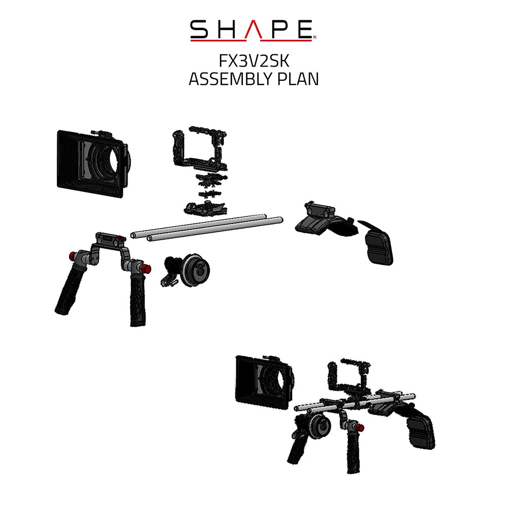 SHAPE Sony FX3 & FX30 Shoulder Rig Kit | Matte Box & Follow Focus