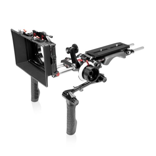 Revolt Schulter-Rig inklusive Baseplate, Teleskopgriffe, Matte Box 4×5,6″, Follow Focus Pro und zwei Paar Rods