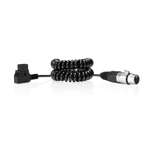D-tap to 4-pin xlr coiled cable
