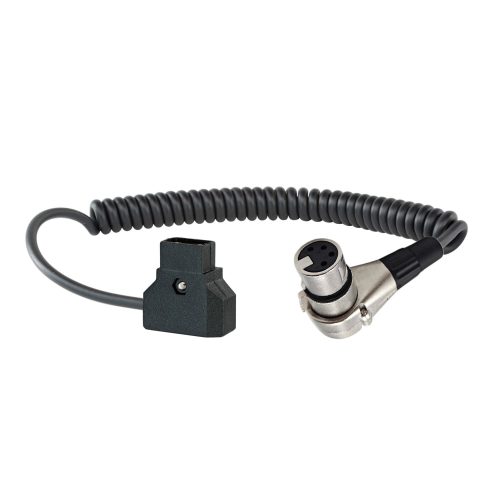 D-tap to 4-pin xlr coiled cable