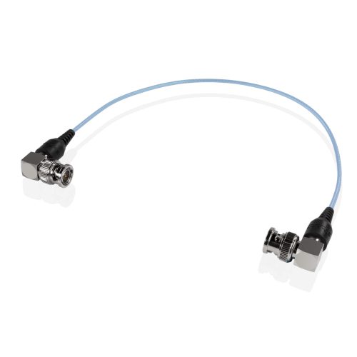 Cable SDI de 12 pulgadas azul en espiral con conector BNC de 90 grados