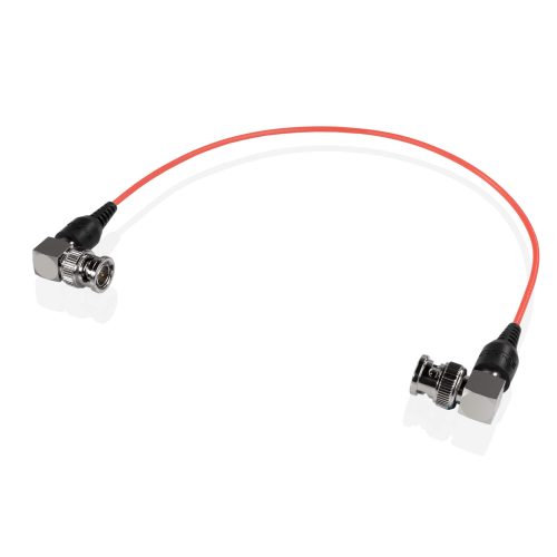 Cable SDI de 12 pulgadas rojo en espiral con conector BNC de 90 grados