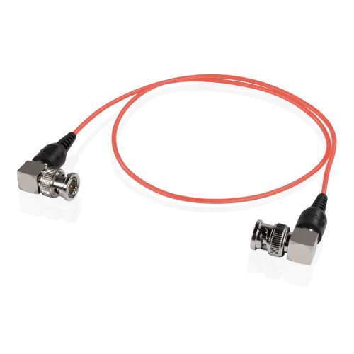 Cable SDI de 24 pulgadas rojo en espiral con conector BNC de 90 grados
