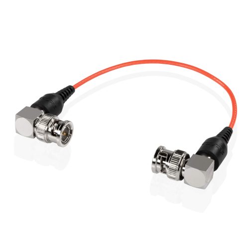Cable SDI de 6 pulgadas rojo en espiral con conector BNC de 90 grados
