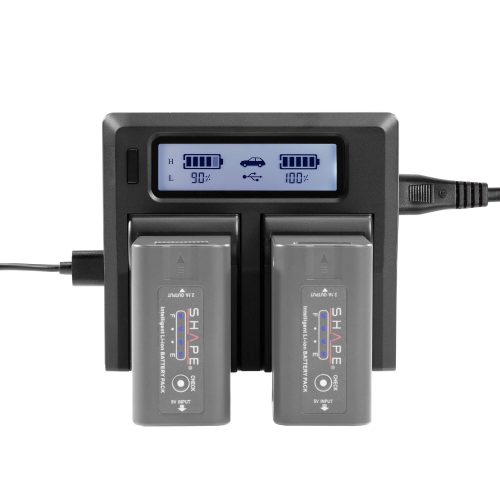 SHAPE BP dual LCD charger for Canon battery