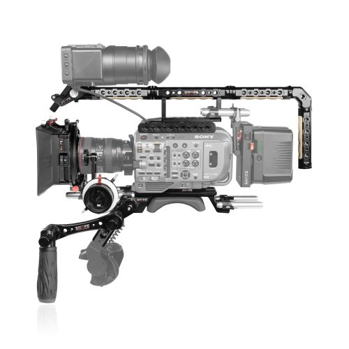 Sony FX9 baseplate, cage, top handle, long VF, 4×5.6 matte box, follow focus pro